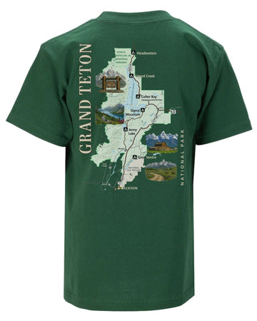 Grand Teton National Park Illustrated Map T-shirt