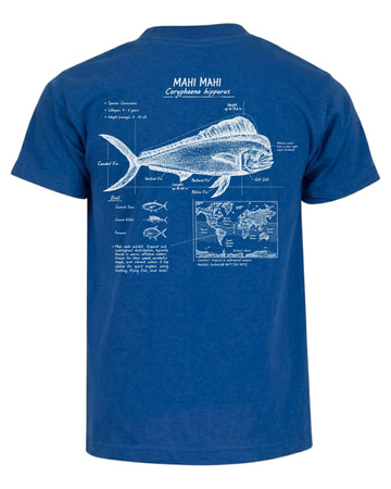 Mahi Mahi Anatomy Blueprint T-shirt