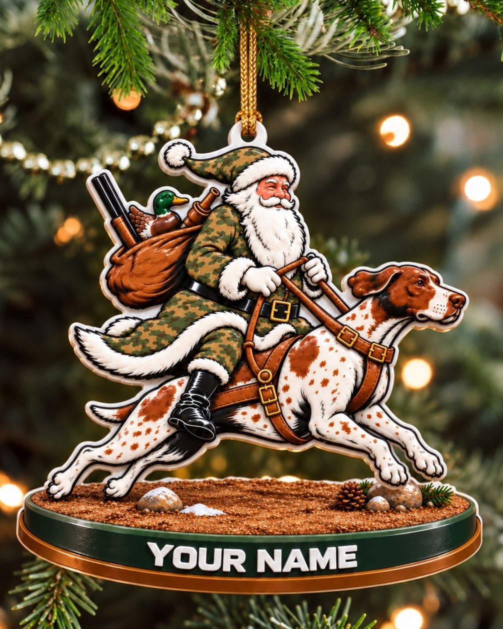 Personalized 3D Santa On Point Acrylic Ornament | gallery 1