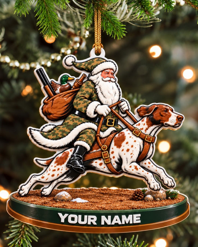 Personalized 3D Santa On Point Acrylic Ornament | gallery 1