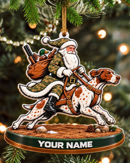 Personalized 3D Santa On Point Acrylic Ornament | gallery 1