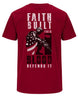 Faith Built This Blood Defends It T-shirt | Cardinal Red | mockup 01