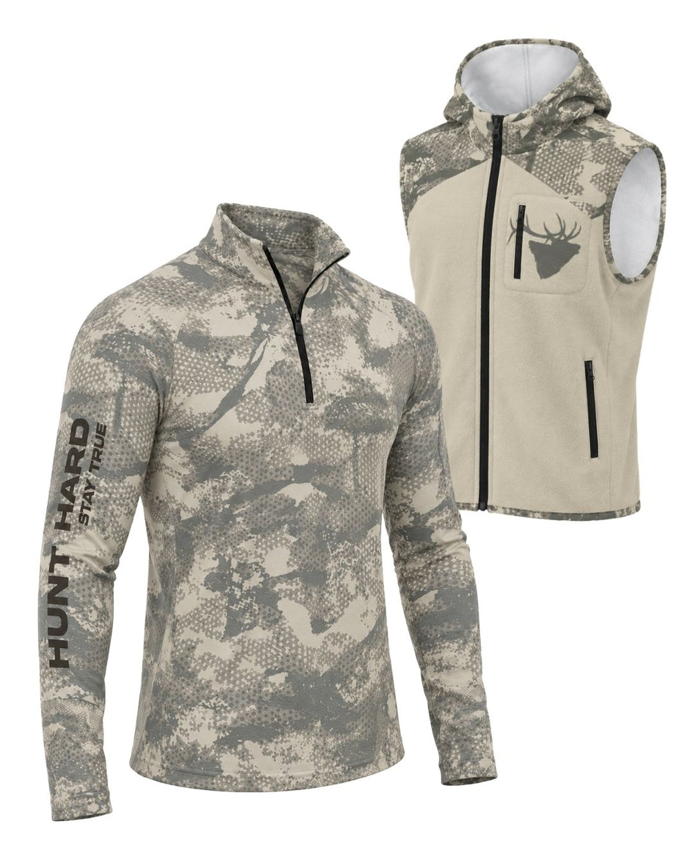 Combo - Hunt Hard Camo Layering Series – Hooded Vest | image 1