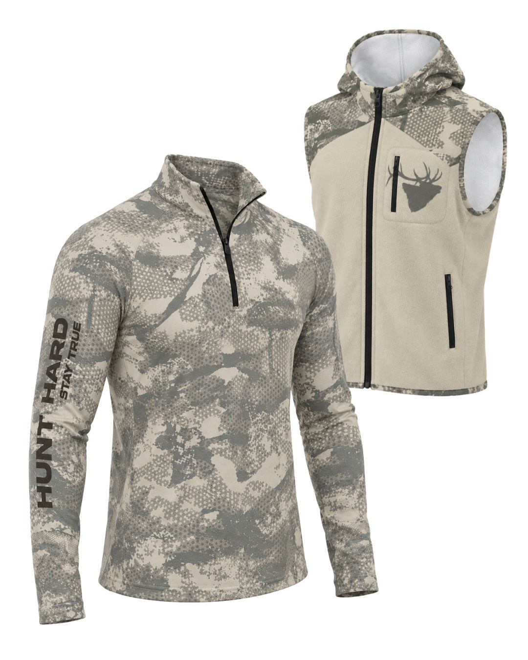 Combo - Hunt Hard Camo Layering Series – Hooded Vest | image 1