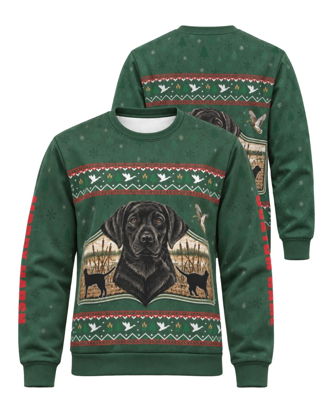 sweatshirt - Merry Marsh Retriever Christmas Pairing