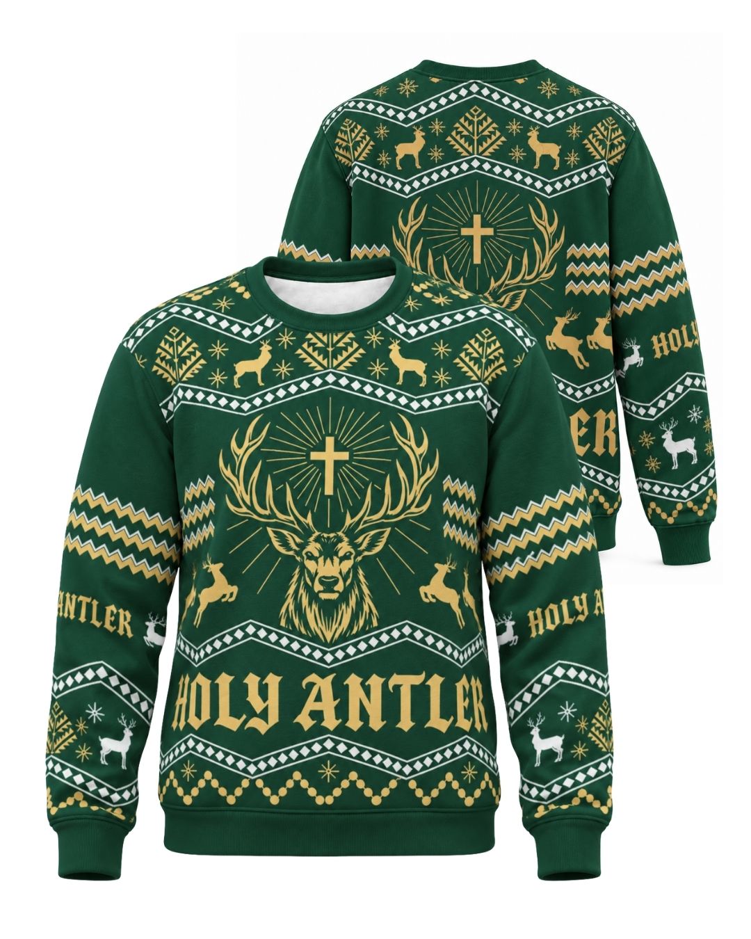 Nordic Holy Antler Ugly Sweater | mockup 01