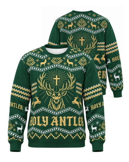Nordic Holy Antler Ugly Sweater | mockup 01