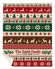 Personalized Nordic Holiday Pattern Fleece Blanket | mockup 01