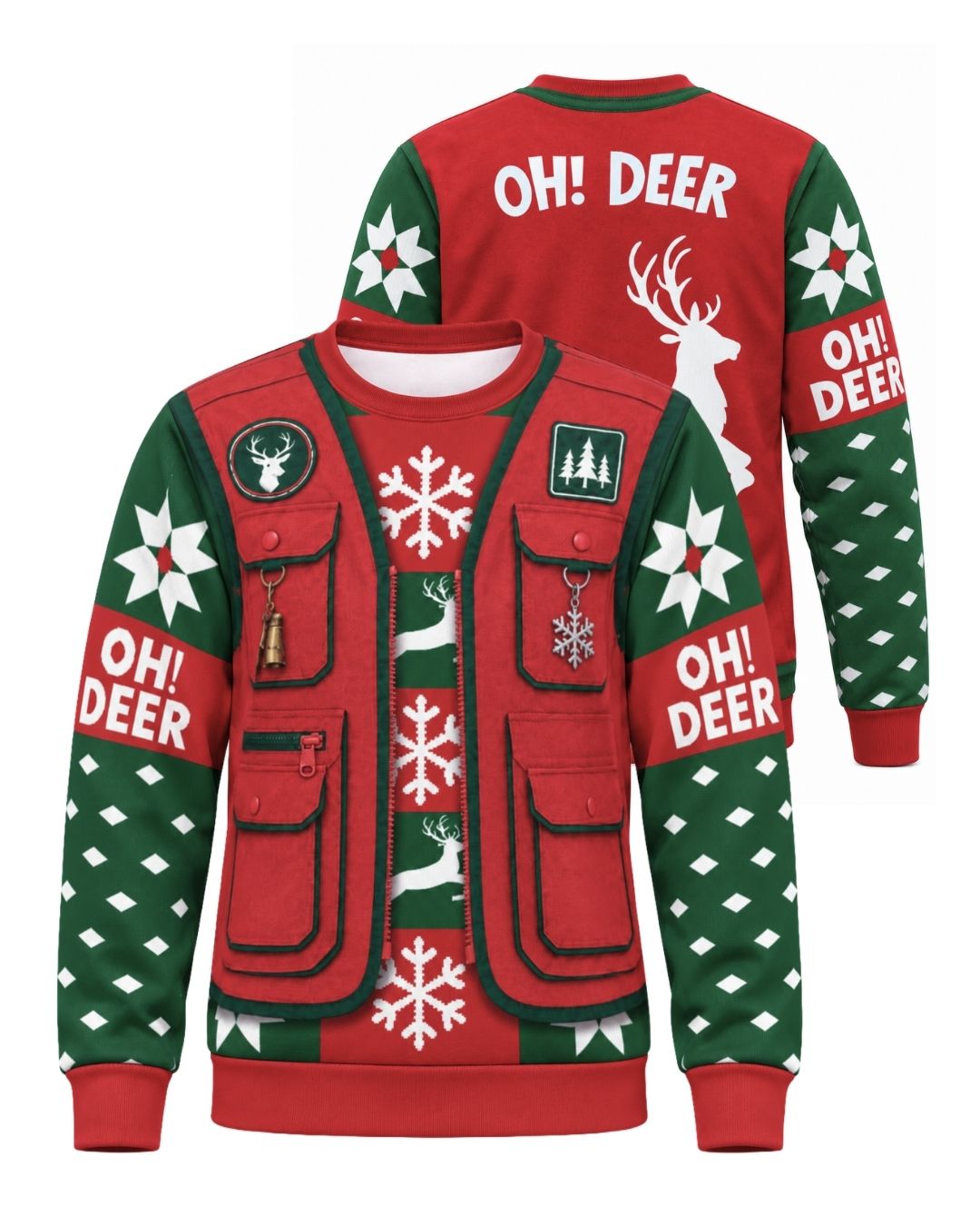 sweatshirt - Personalized Oh! Deer Christmas Pairing