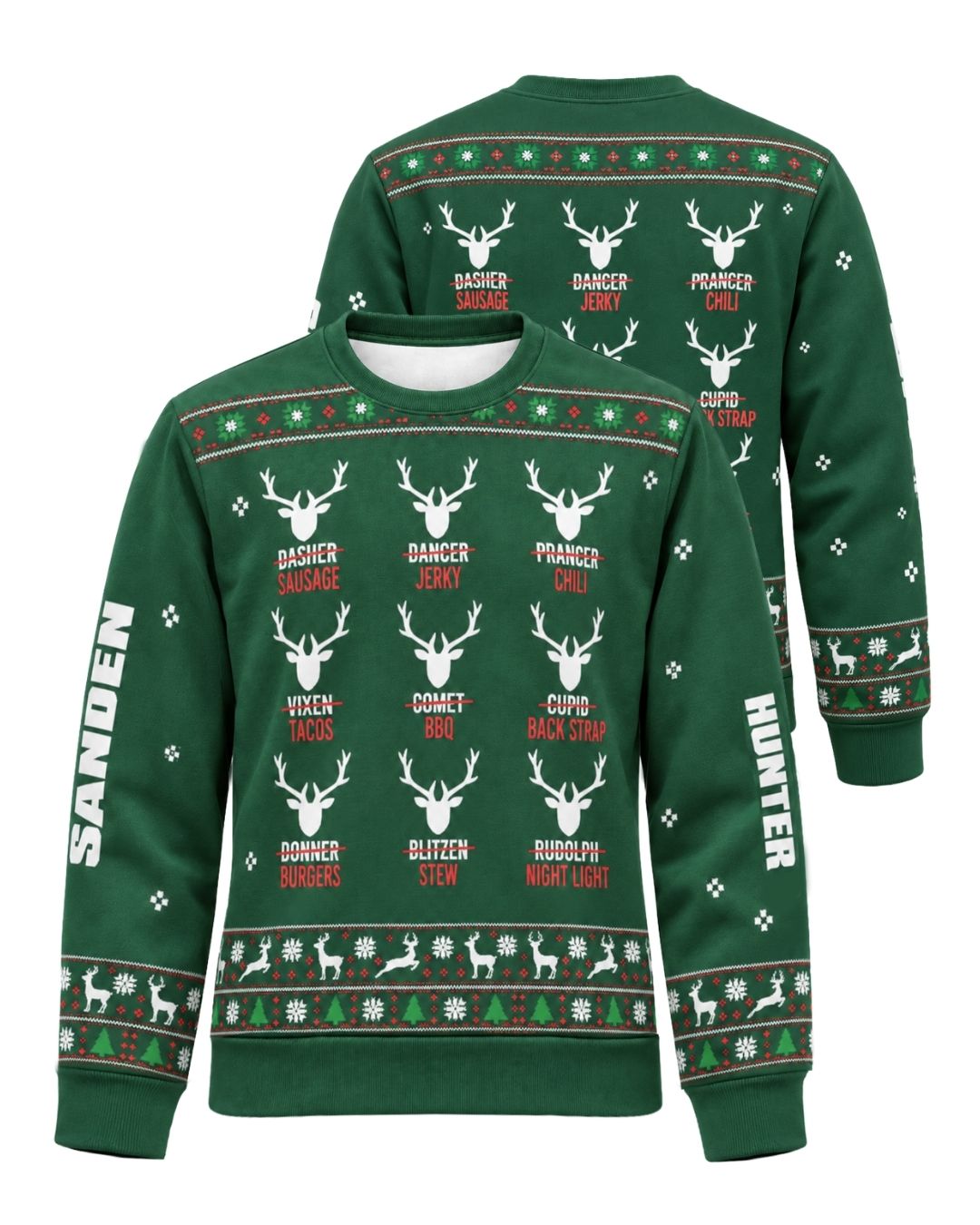 sweatshirt - Personalized Reindeer Hunter Christmas Pairing