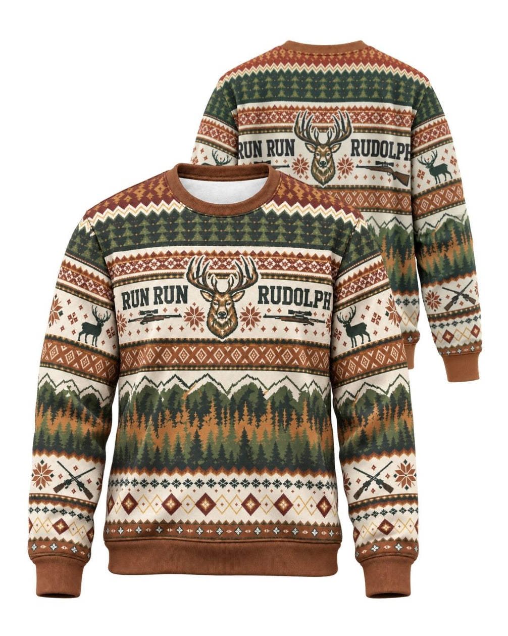 sweatshirt - Personalized Run Run Rudolph Christmas Pairing