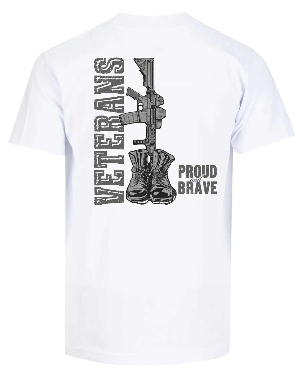 Veterans Proud and Brave T-shirt | White | mockup 01