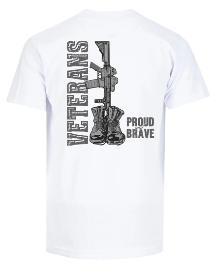 Veterans Proud and Brave T-shirt | White | mockup 01