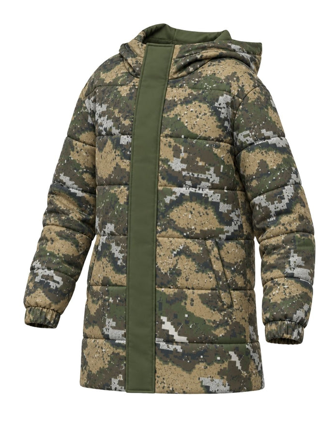 Woodland Pixel Camo Kids' Coat Jacket | mockup 01