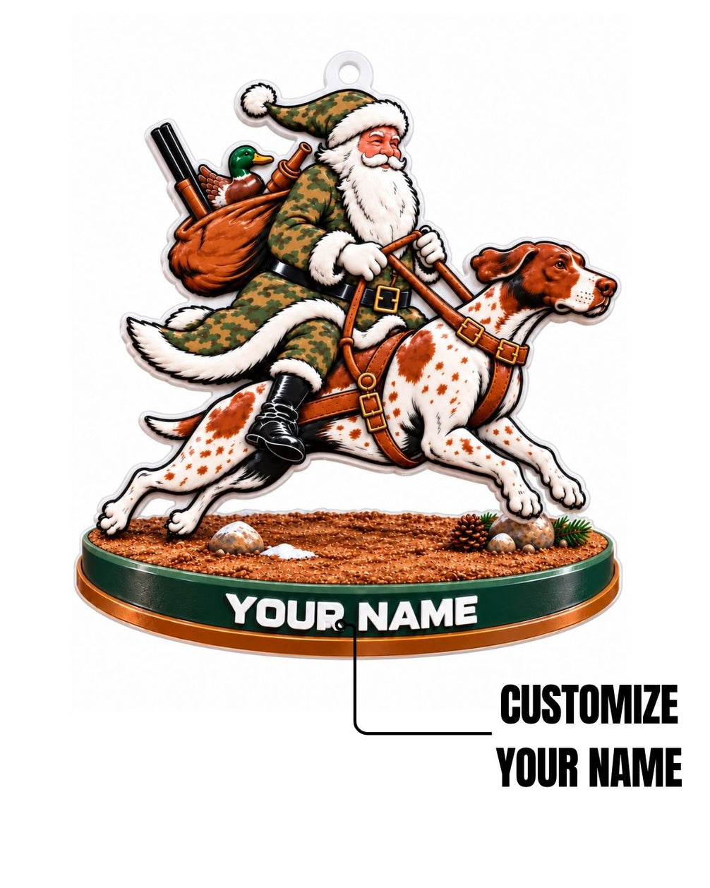 Personalized 3D Santa On Point Acrylic Ornament | gallery 6