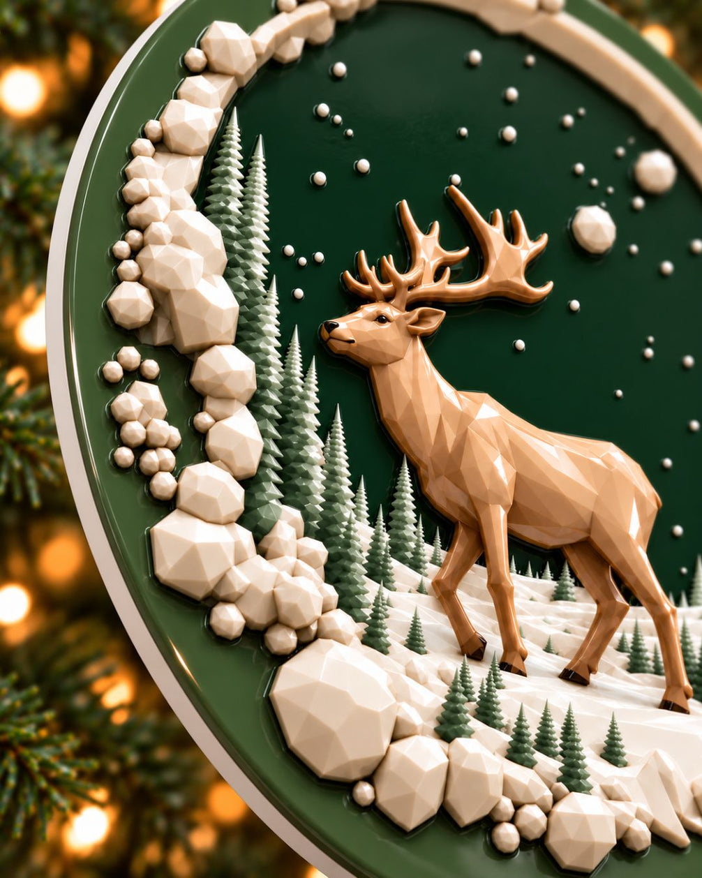3D Winter Deer Christmas Acrylic Ornament | gallery 4