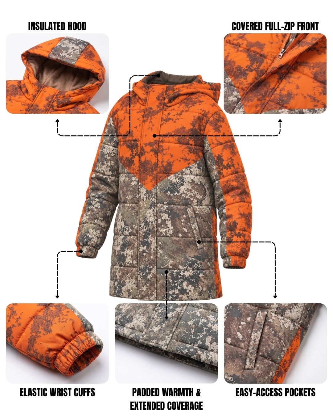 Blaze Granite Camo Kids’ Coat Jacket | mockup 02