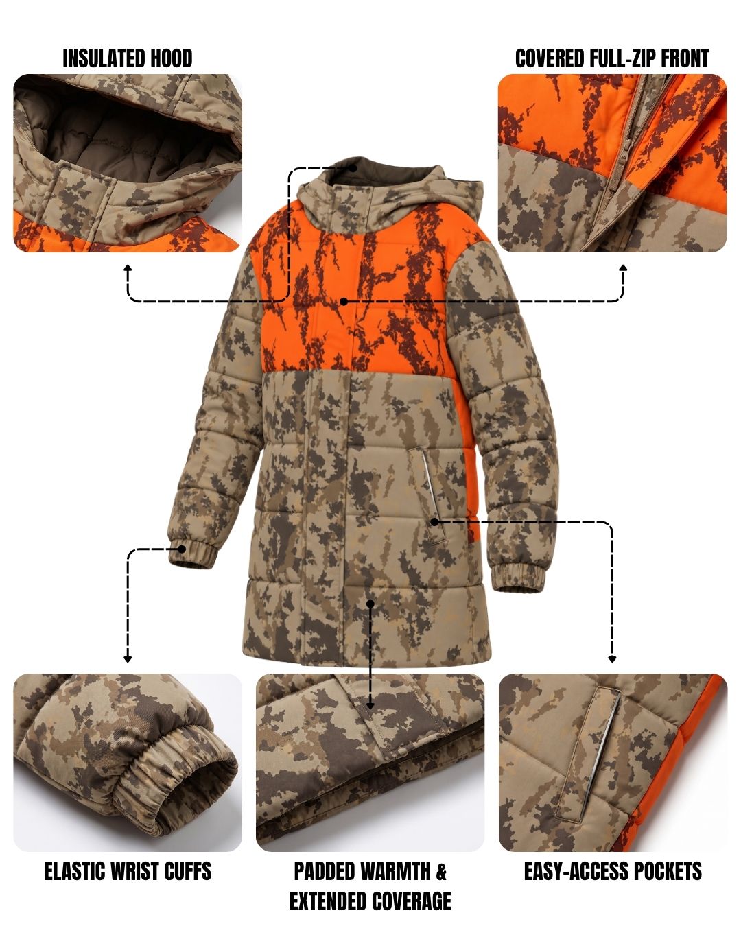 Blaze Thicket Camo Kids’ Coat Jacket | mockup 02
