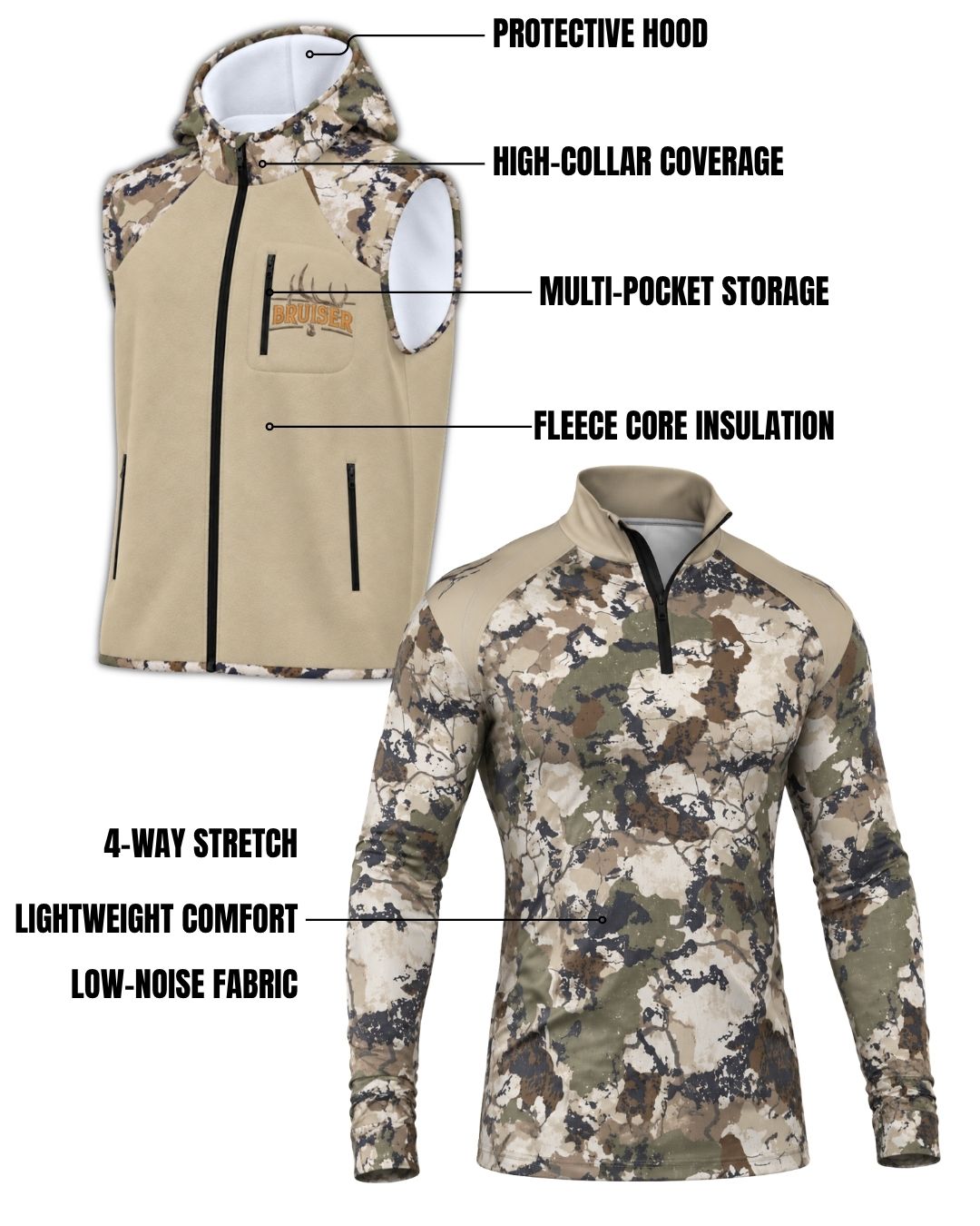 Combo - Bruiser Camo Layering Series – Hooded Vest | image 2