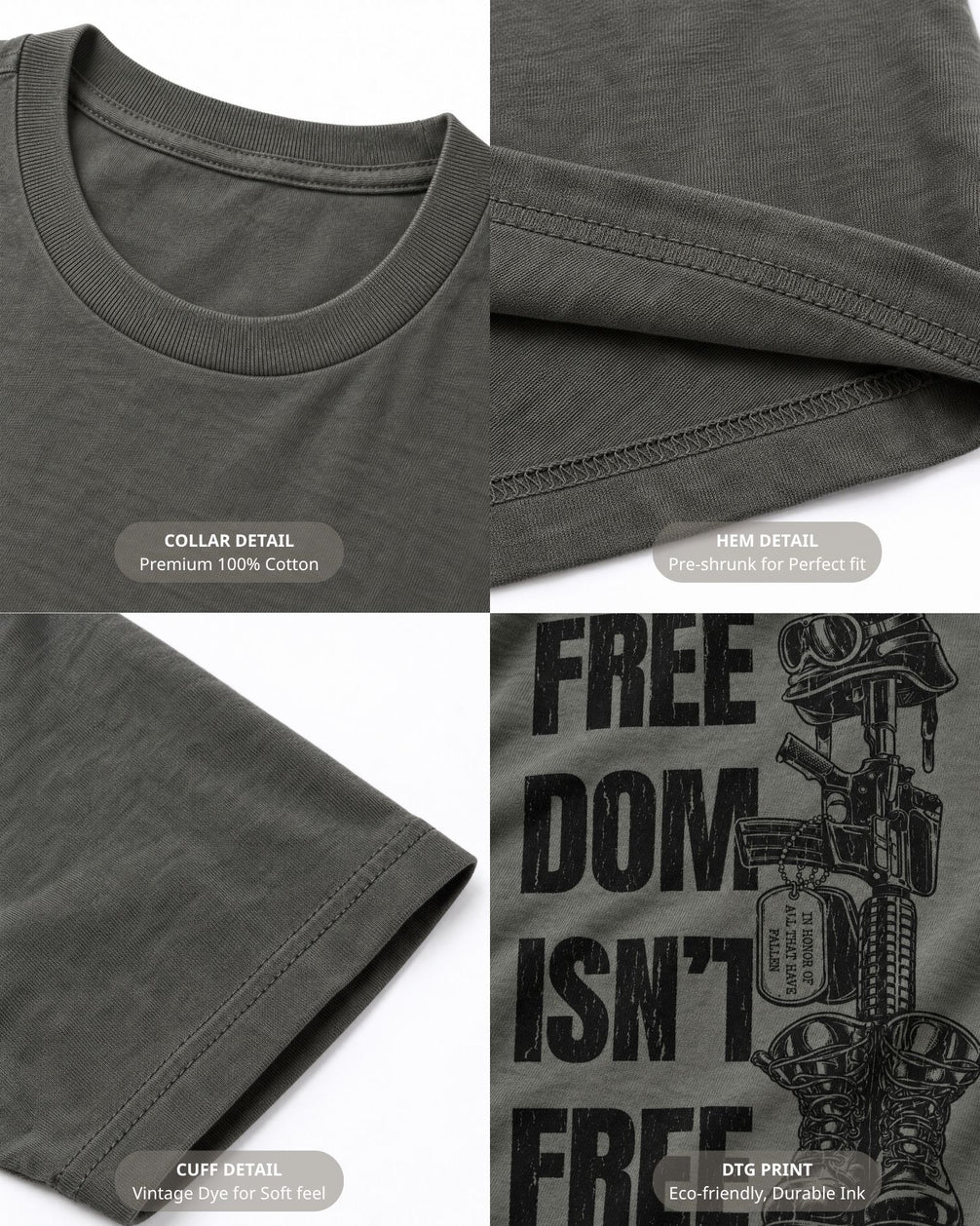 Freedom Isn't Free T-shirt | Charcoal | mockup 02
