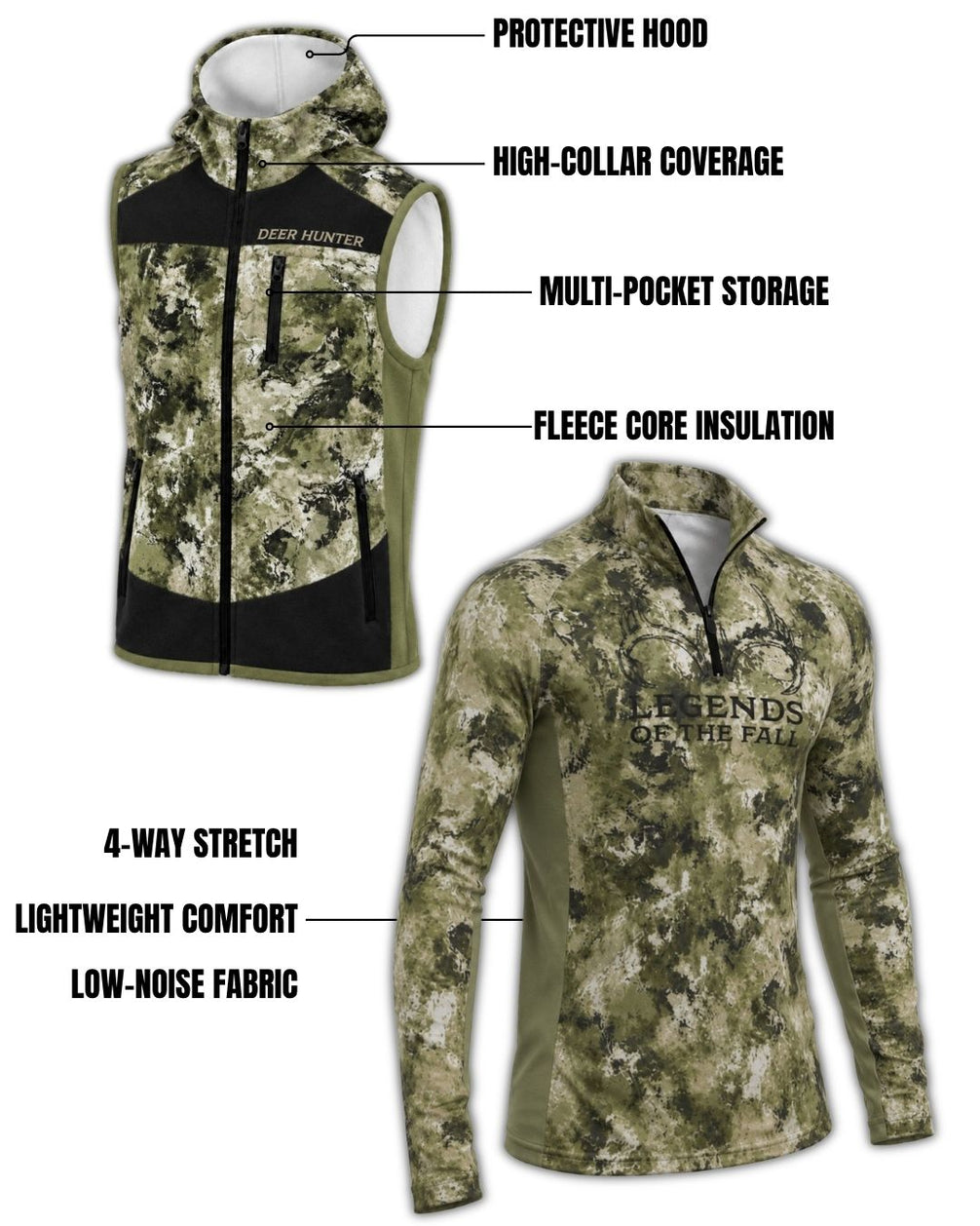 Combo - Legend Of The Fall Camo Layering Series – Hooded Vest | image 2
