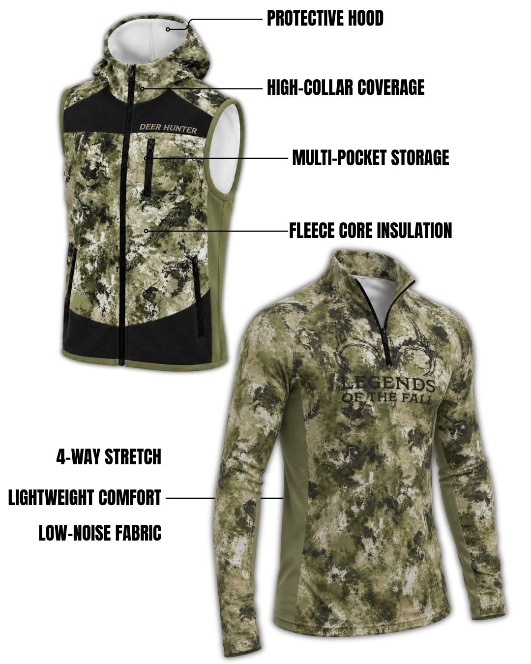 Combo - Legend Of The Fall Camo Layering Series – Hooded Vest | image 2