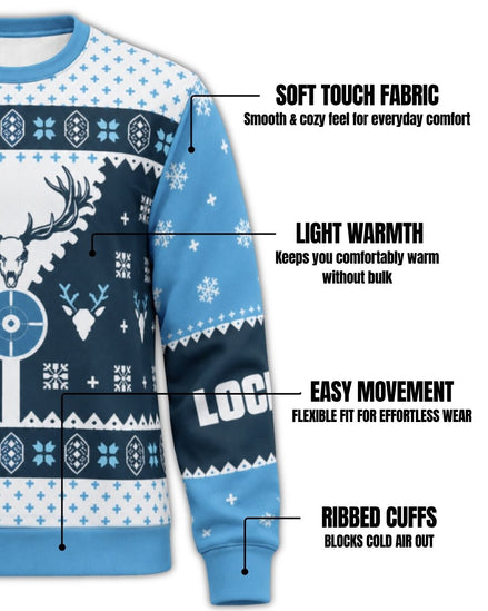 sweatshirt - Locked On Whitetail Crosshair Christmas Pairing