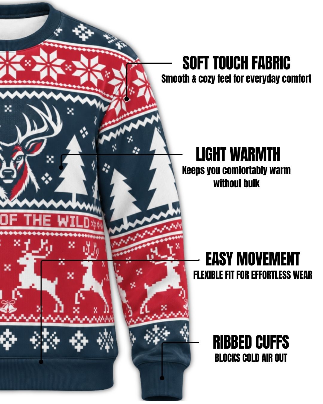 Majesty Of The Wild Christmas Ugly Sweater | mockup 02