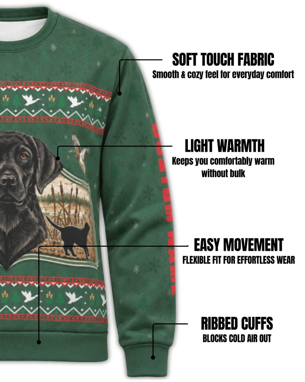 sweatshirt - Merry Marsh Retriever Christmas Pairing
