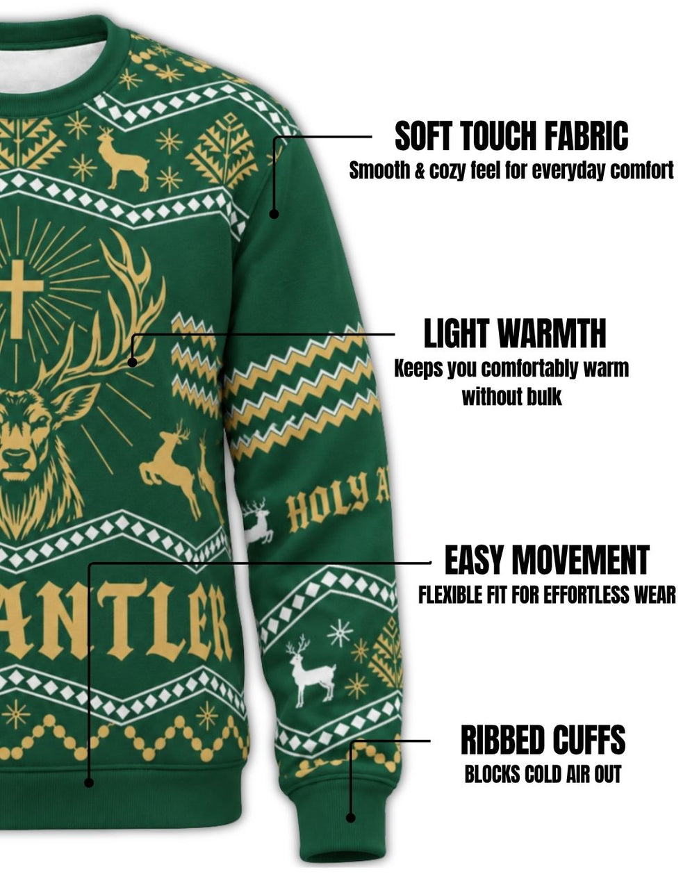 Nordic Holy Antler Ugly Sweater | mockup 02