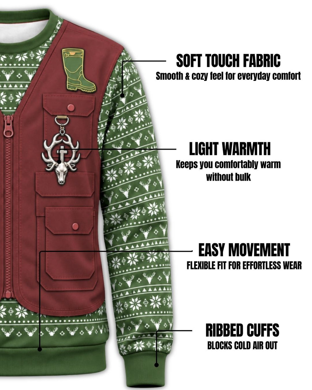 sweatshirt - Personalized Merry Huntmas Christmas Pairing