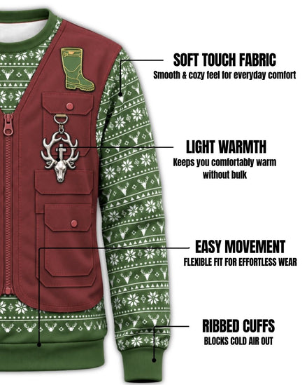 sweatshirt - Personalized Merry Huntmas Christmas Pairing