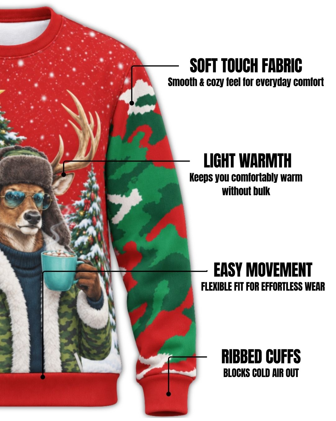 Sipping Into Christmas Ugly Sweater | mockup 02