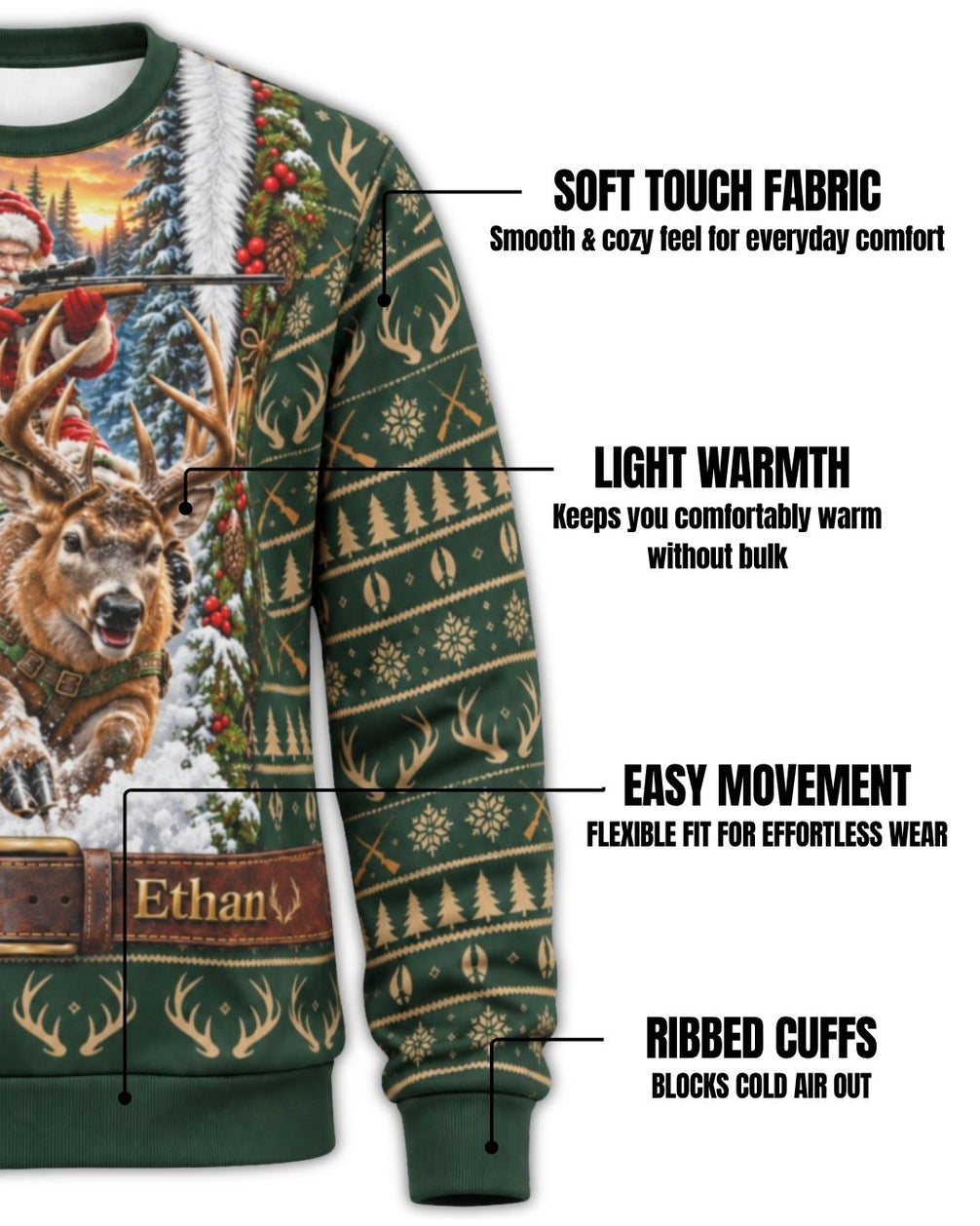 sweatshirt - Personalized Santa Hunter Christmas Pairing