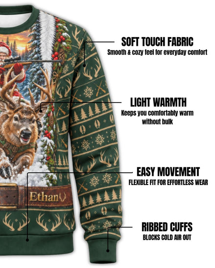 sweatshirt - Personalized Santa Hunter Christmas Pairing