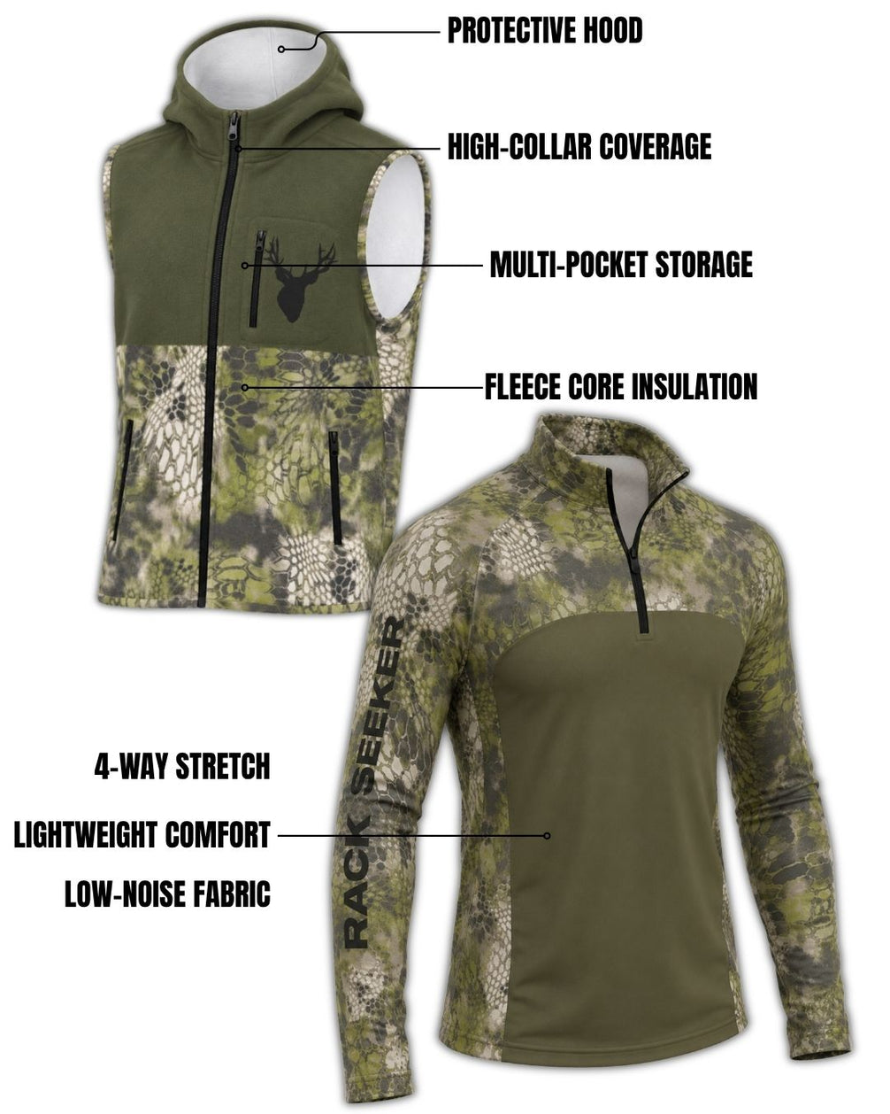 Combo - Rack Seeker Camo Layering Series – Hooded Vest | image 2