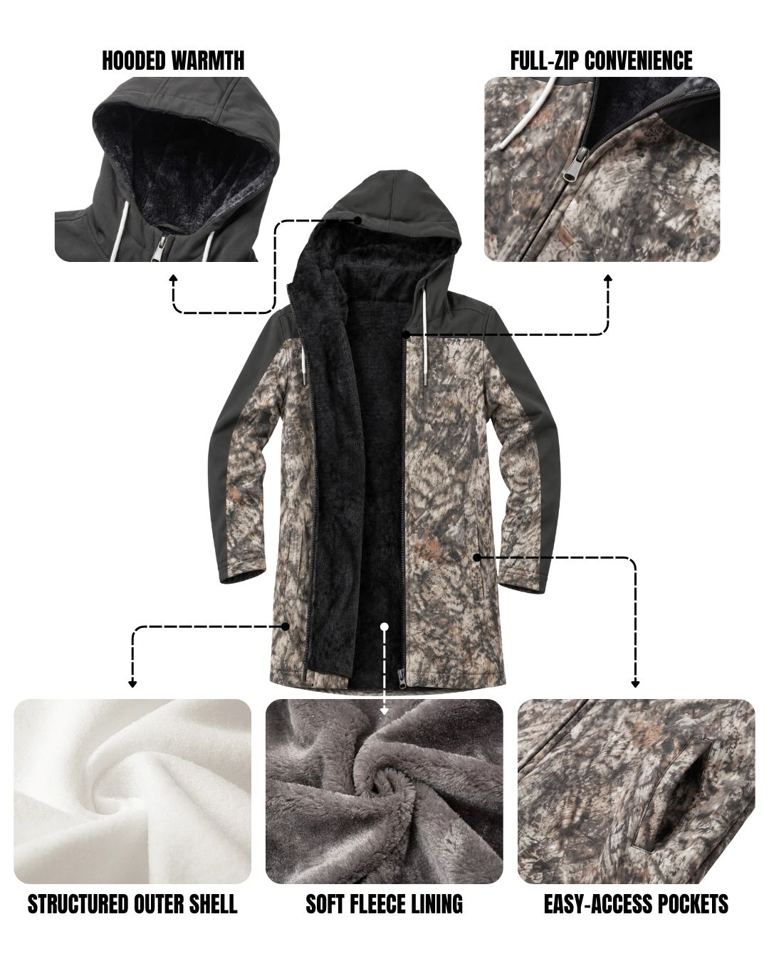 Timber Shadow Kids’ Camo Fleece‑lined Jacket | mockup 02