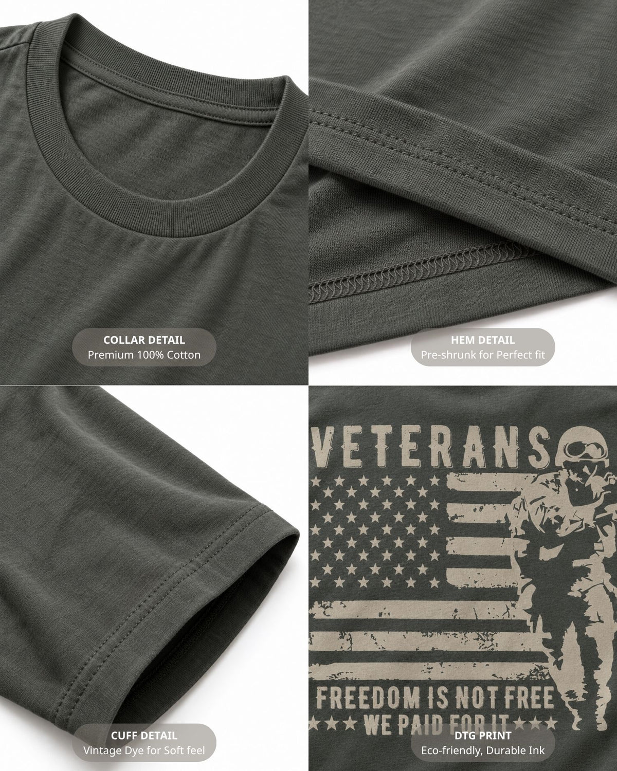 We Paid For It Veteran T-shirt | Charcoal | mockup 03