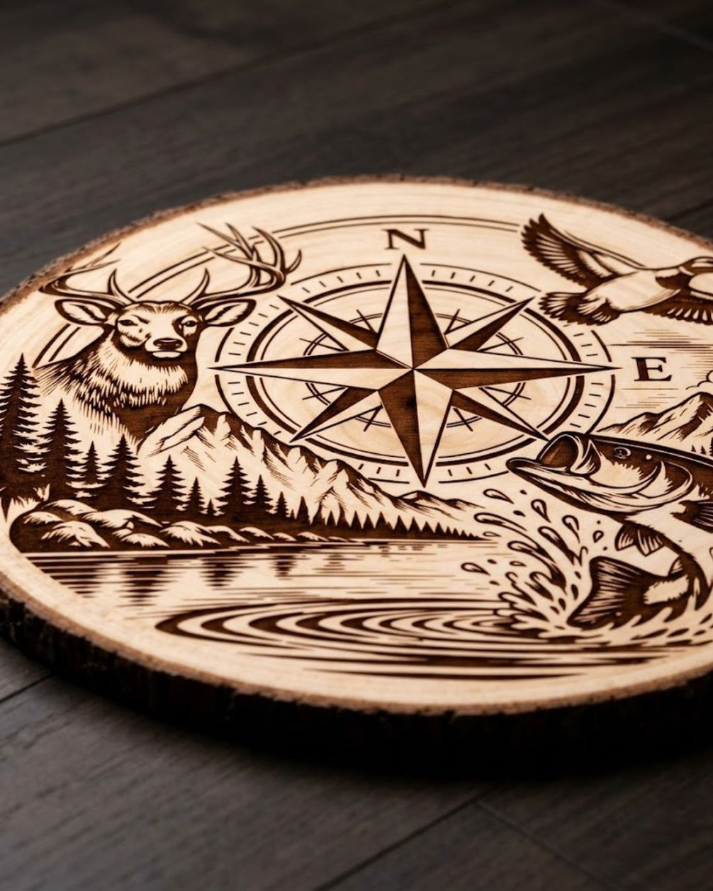 Wild North Compass Wooden Plaque | gallery 2