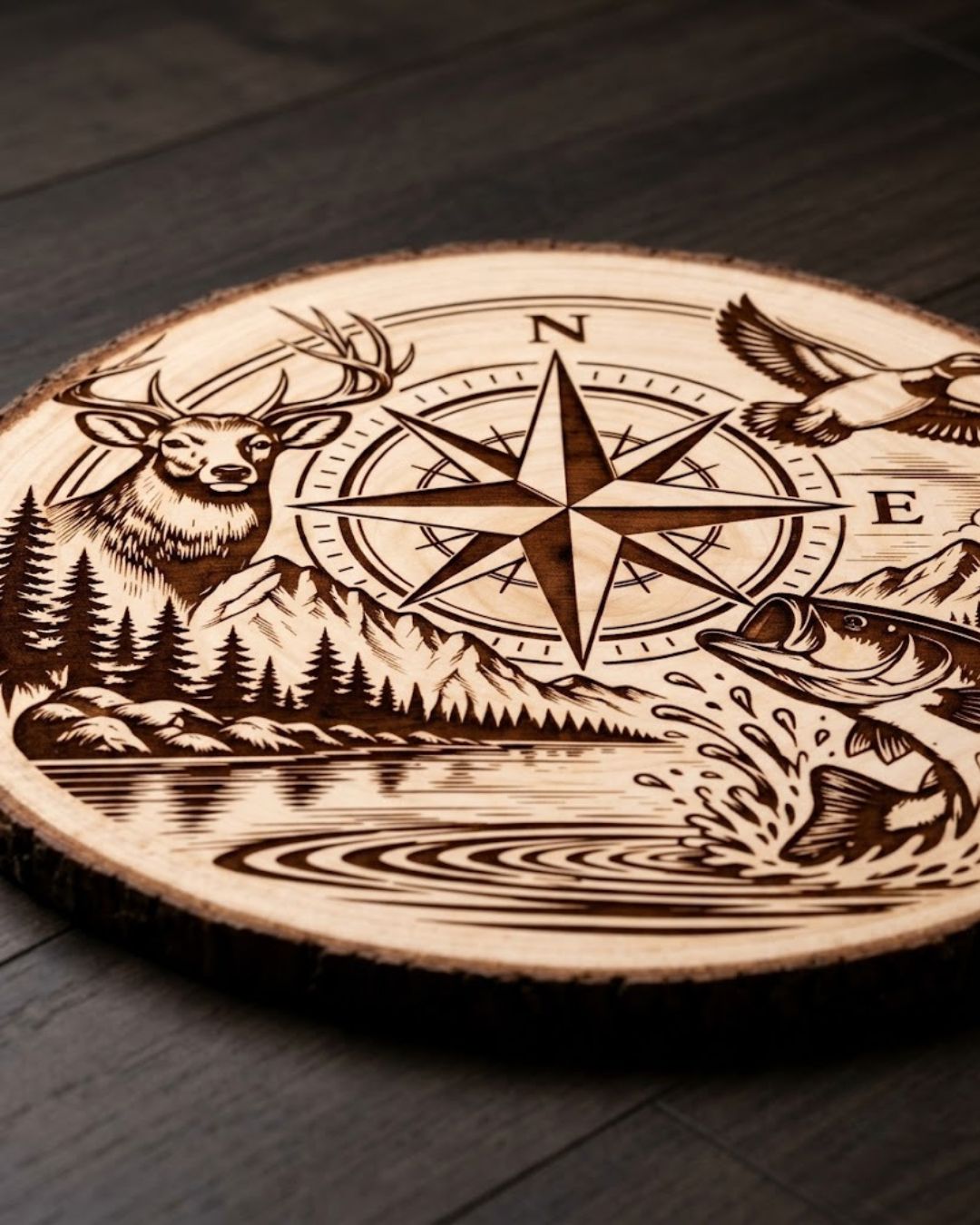 Wild North Compass Wooden Plaque | gallery 2