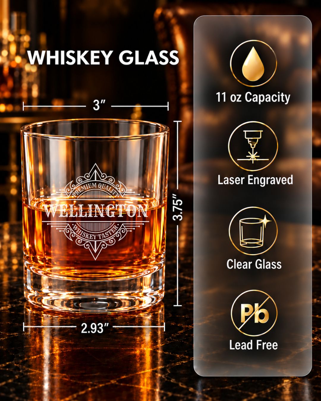 Personalized Classic Filigree Whiskey Decanter Gift Set | GS131007 | mockup 03