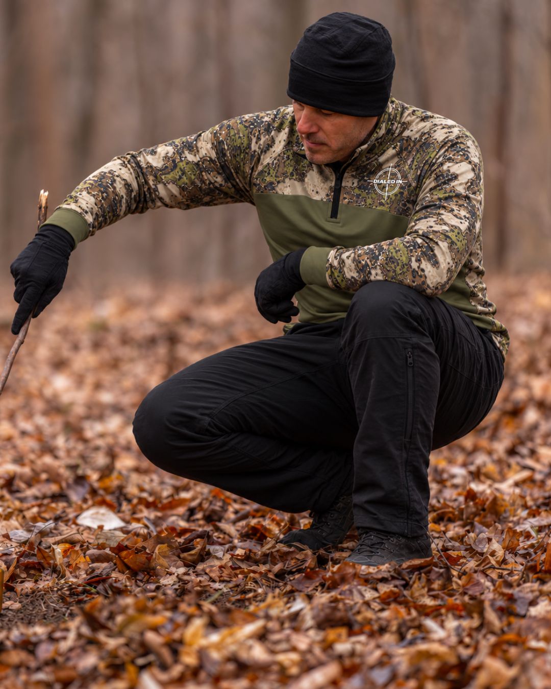 Long-Sleeve / Quarter-Zip Shirt - Dialed In Camo Layering Series | mockup 03
