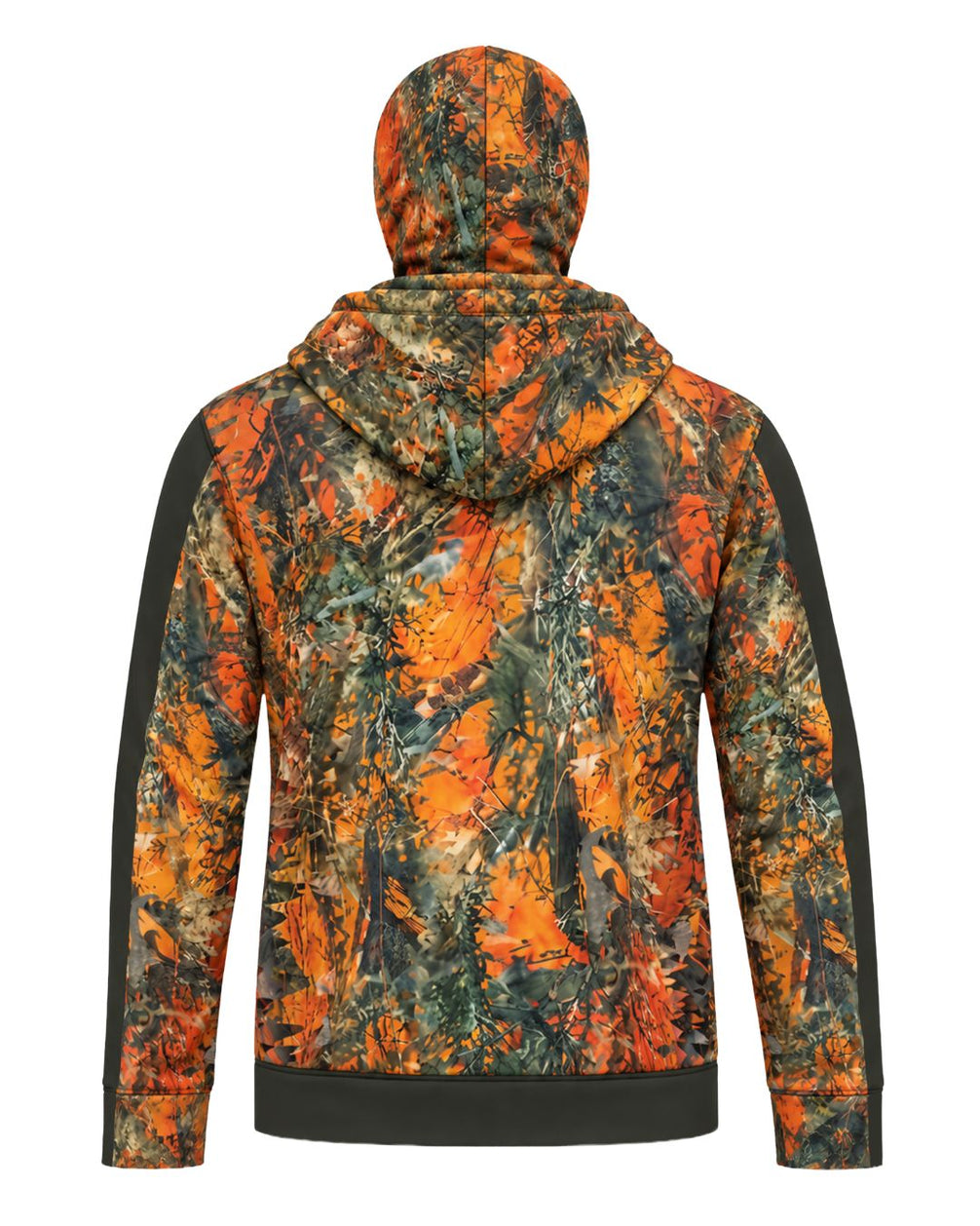 Orange Timber Camo Balaclava Hoodie | mockup 03