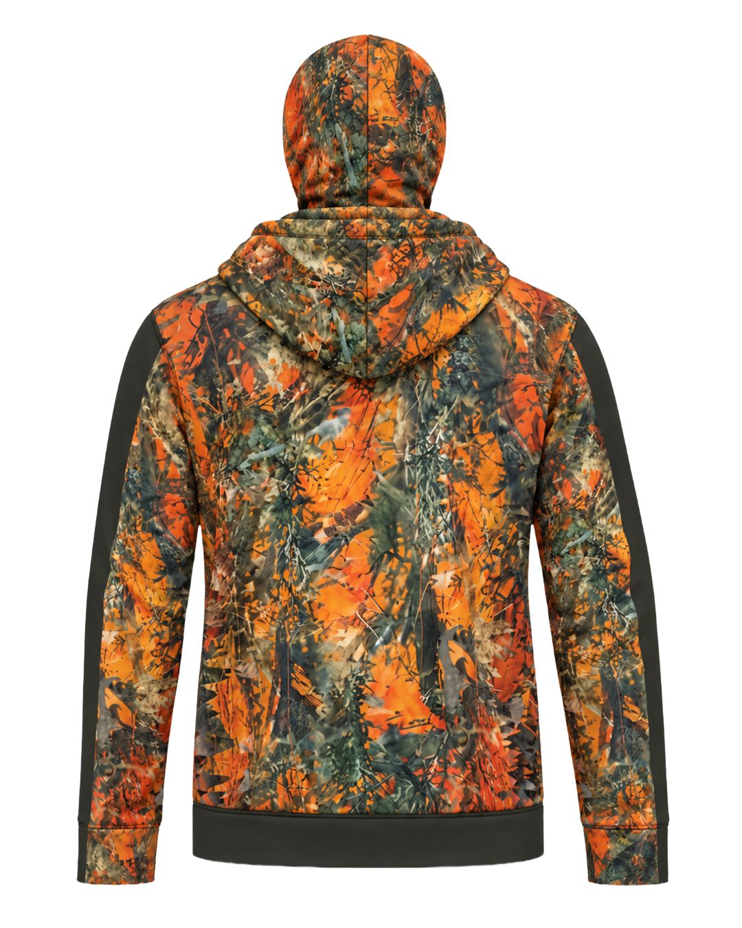 Orange Timber Camo Balaclava Hoodie | mockup 03