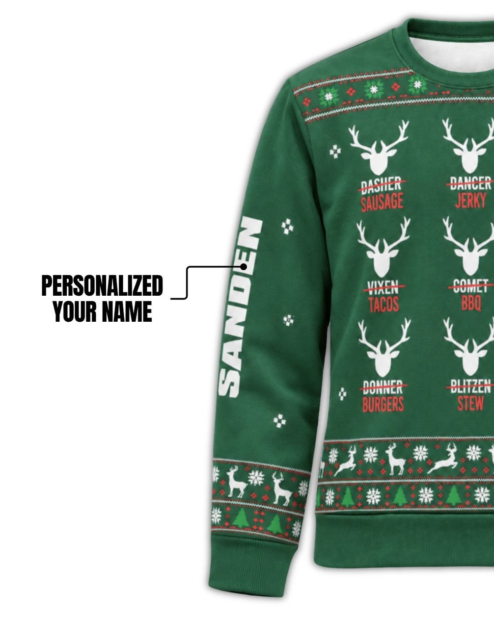 sweatshirt - Personalized Reindeer Hunter Christmas Pairing