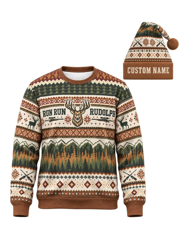 Personalized Run Run Rudolph Christmas Pairing