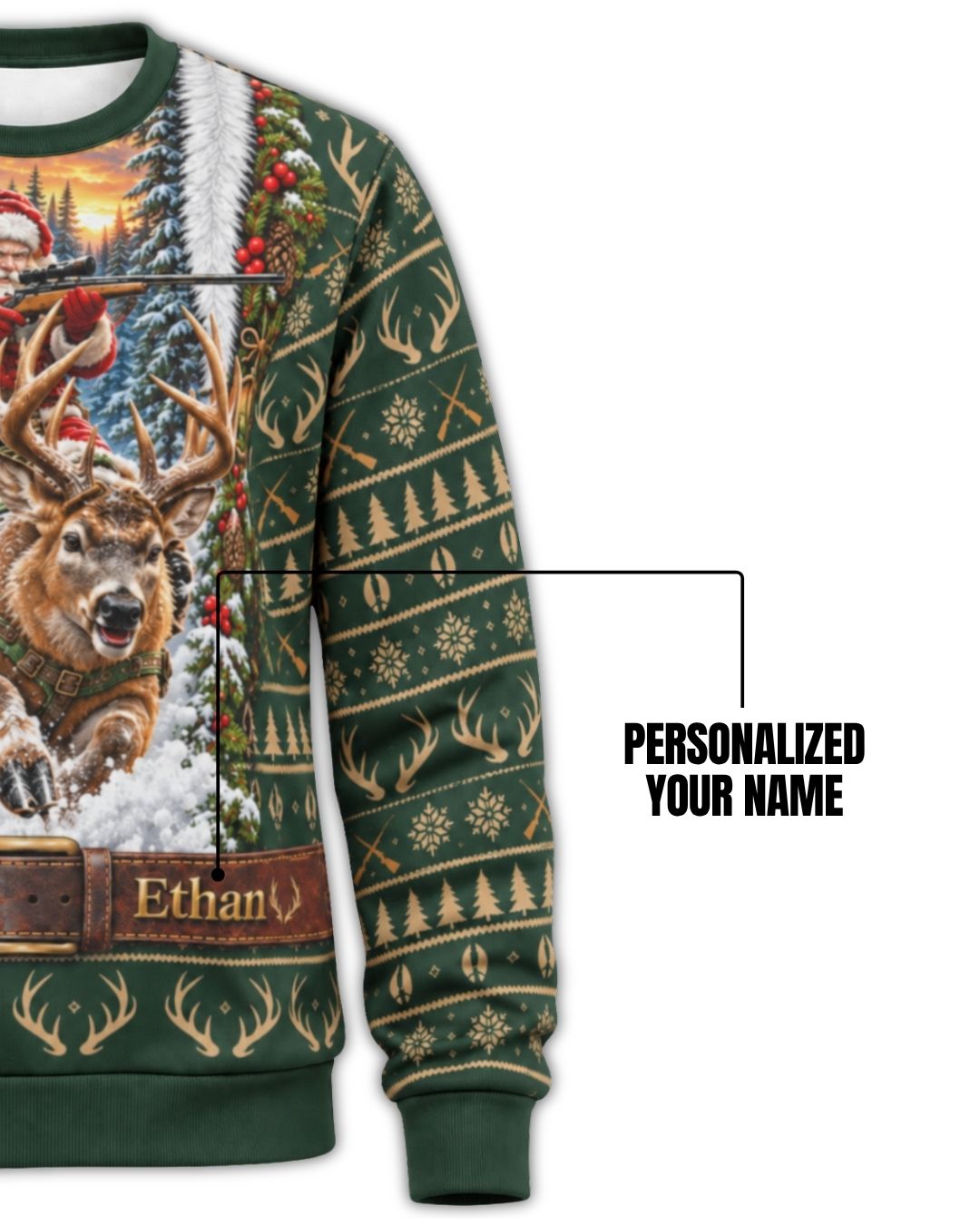 sweatshirt - Personalized Santa Hunter Christmas Pairing