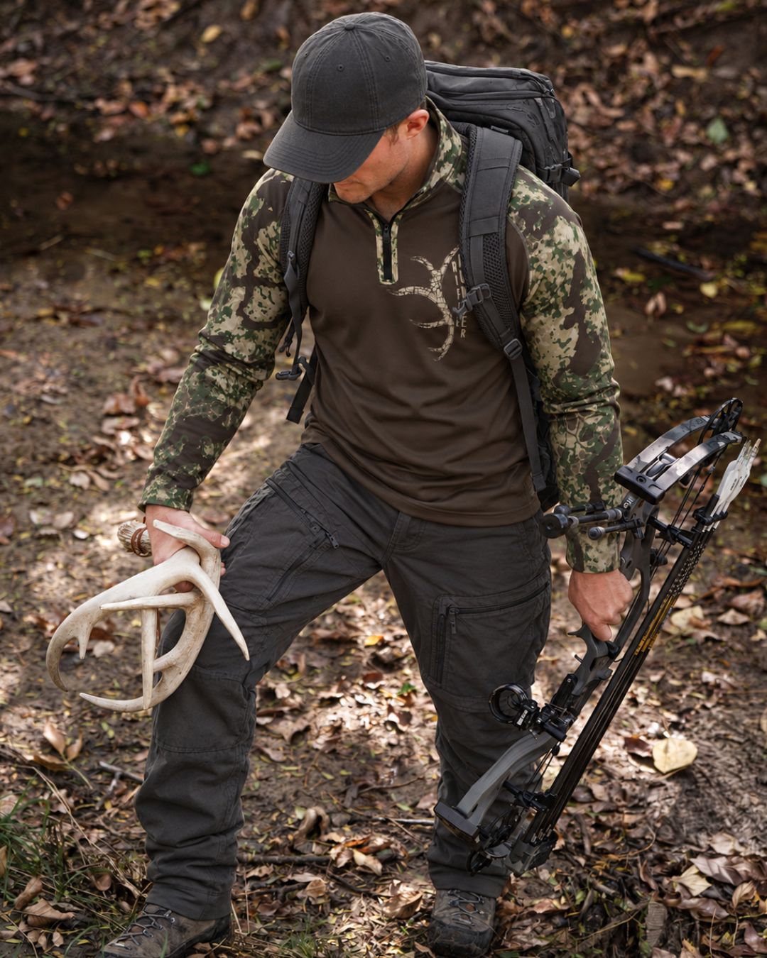 Long-Sleeve / Quarter-Zip Shirt - Rifle Hunter Camo Layering Series | mockup 03