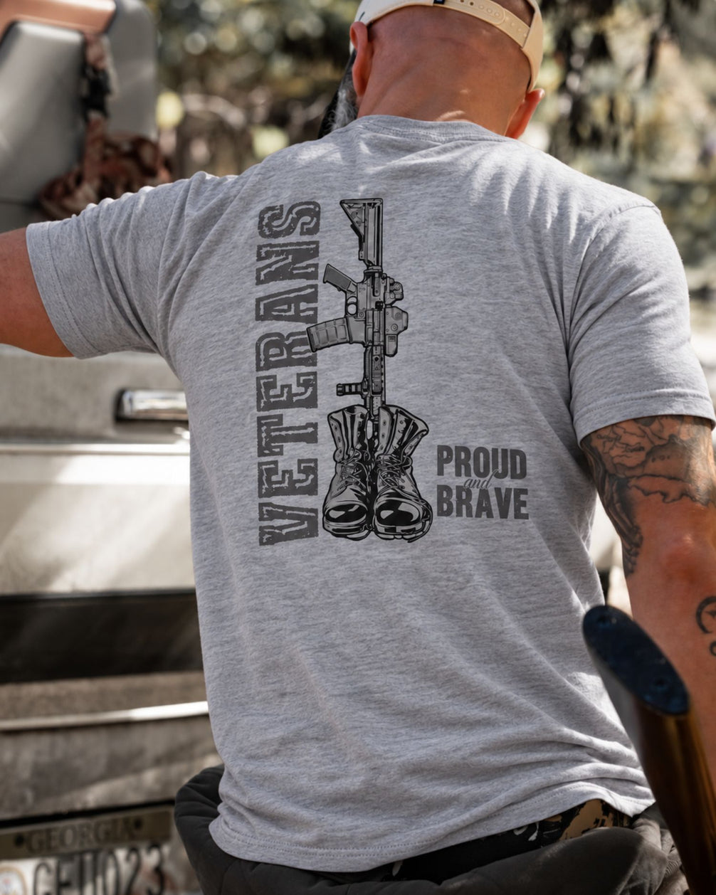 Veterans Proud and Brave T-shirt | Sport Grey | mockup 04