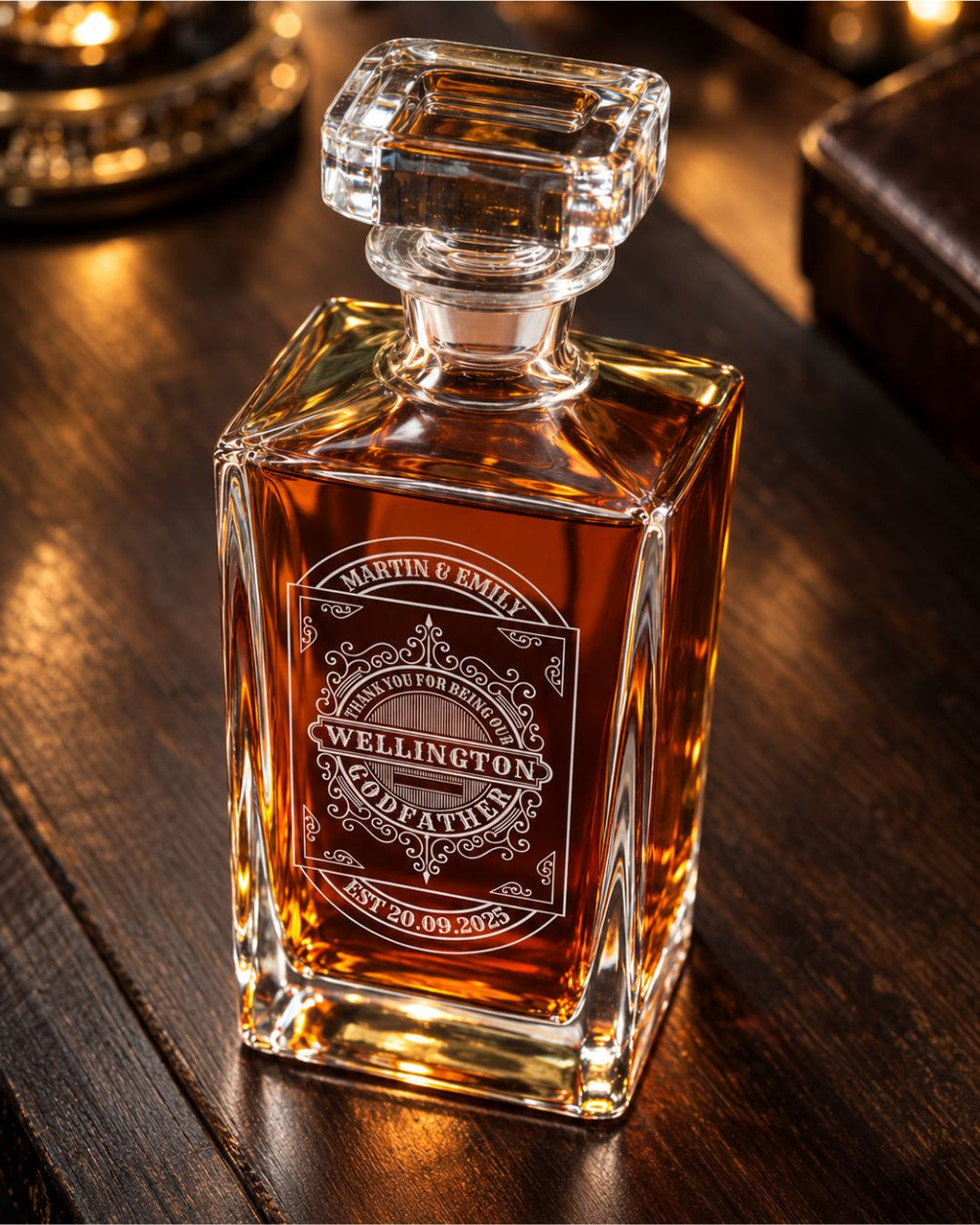 Personalized Classic Filigree Whiskey Decanter Gift Set | GS131007 | mockup 04